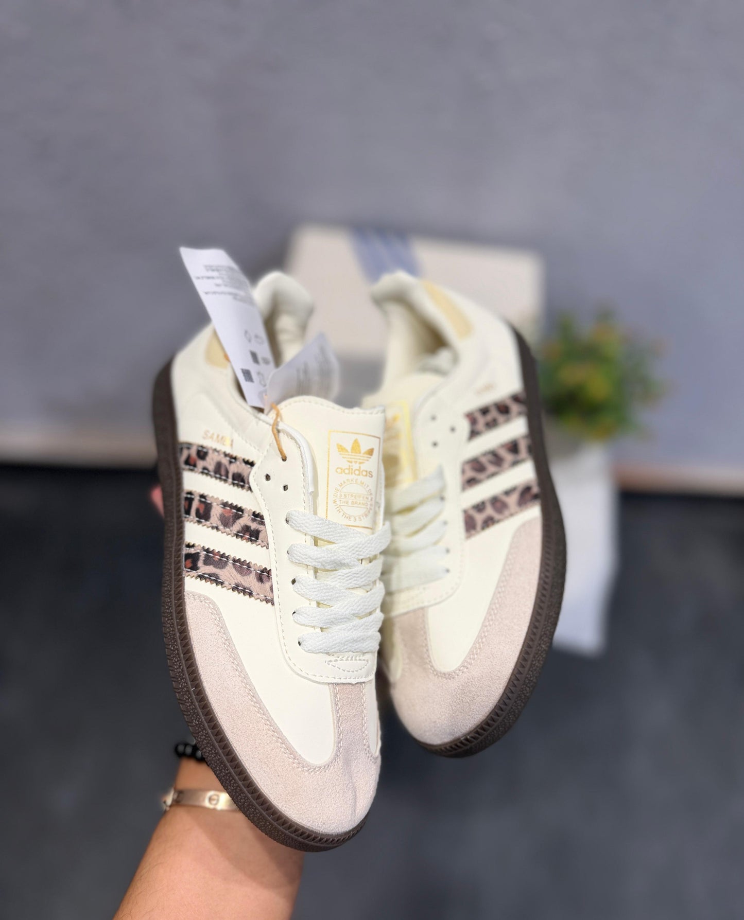 ADIDAS ORIGINAL SAMBA CREAM LEOPARD STRIPES