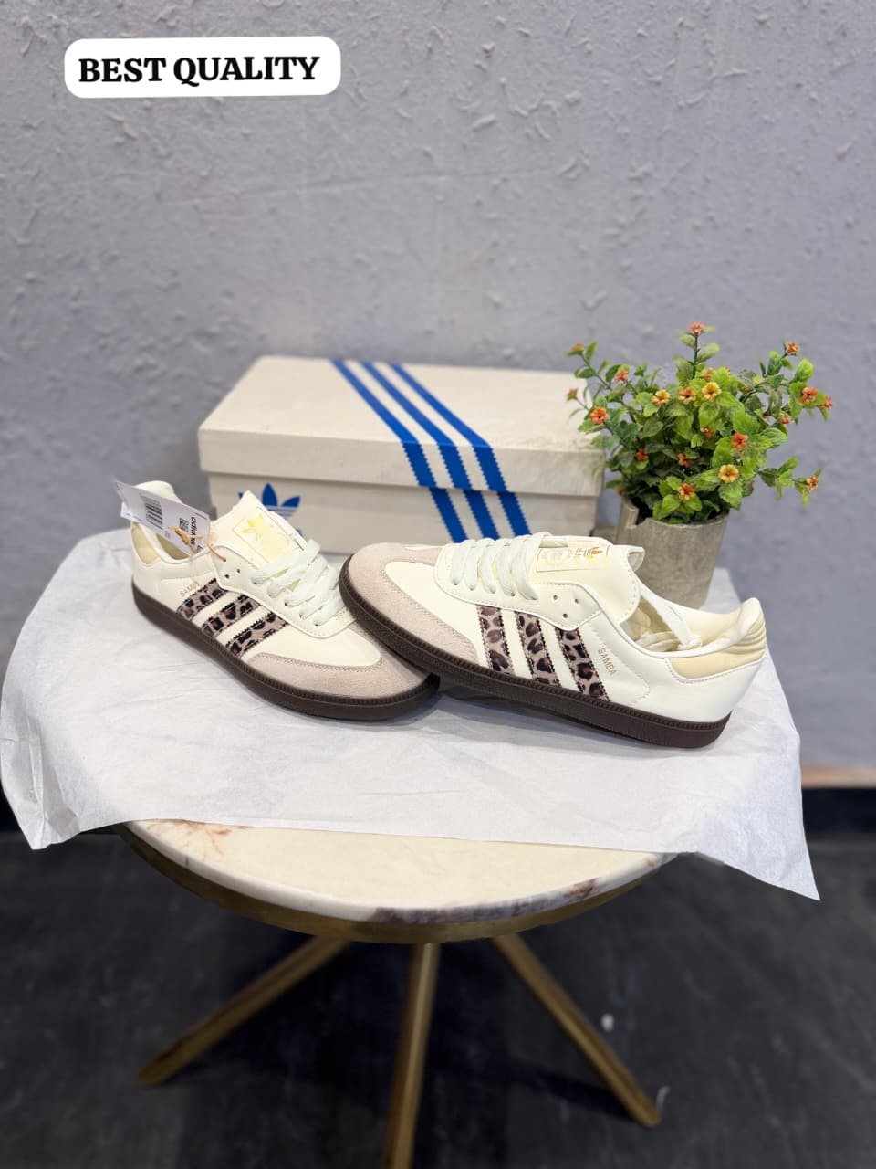 ADIDAS ORIGINAL SAMBA CREAM LEOPARD STRIPES