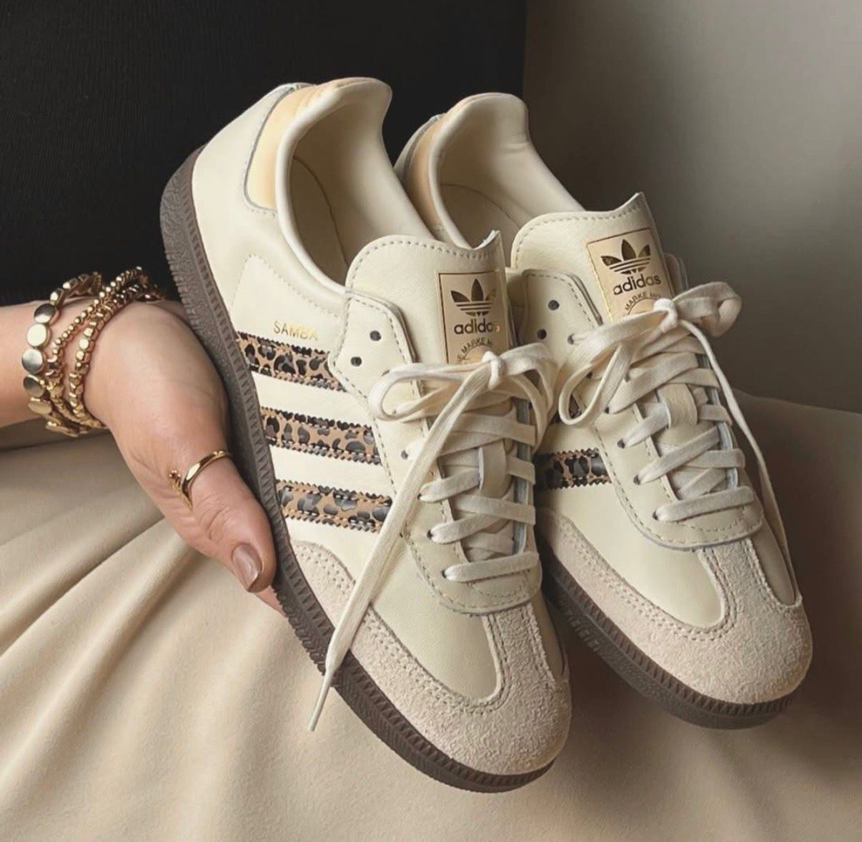ADIDAS ORIGINAL SAMBA CREAM LEOPARD STRIPES
