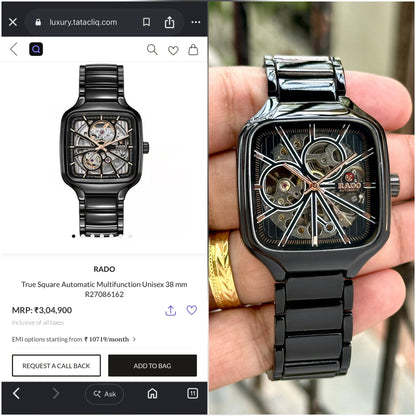 RADO BLACK TRUE SQUARE AUTOMATIC