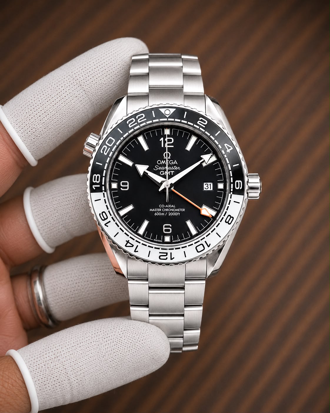 OMEGA Seamaster Planet Ocean GMT Dual Time Zone With OG Box