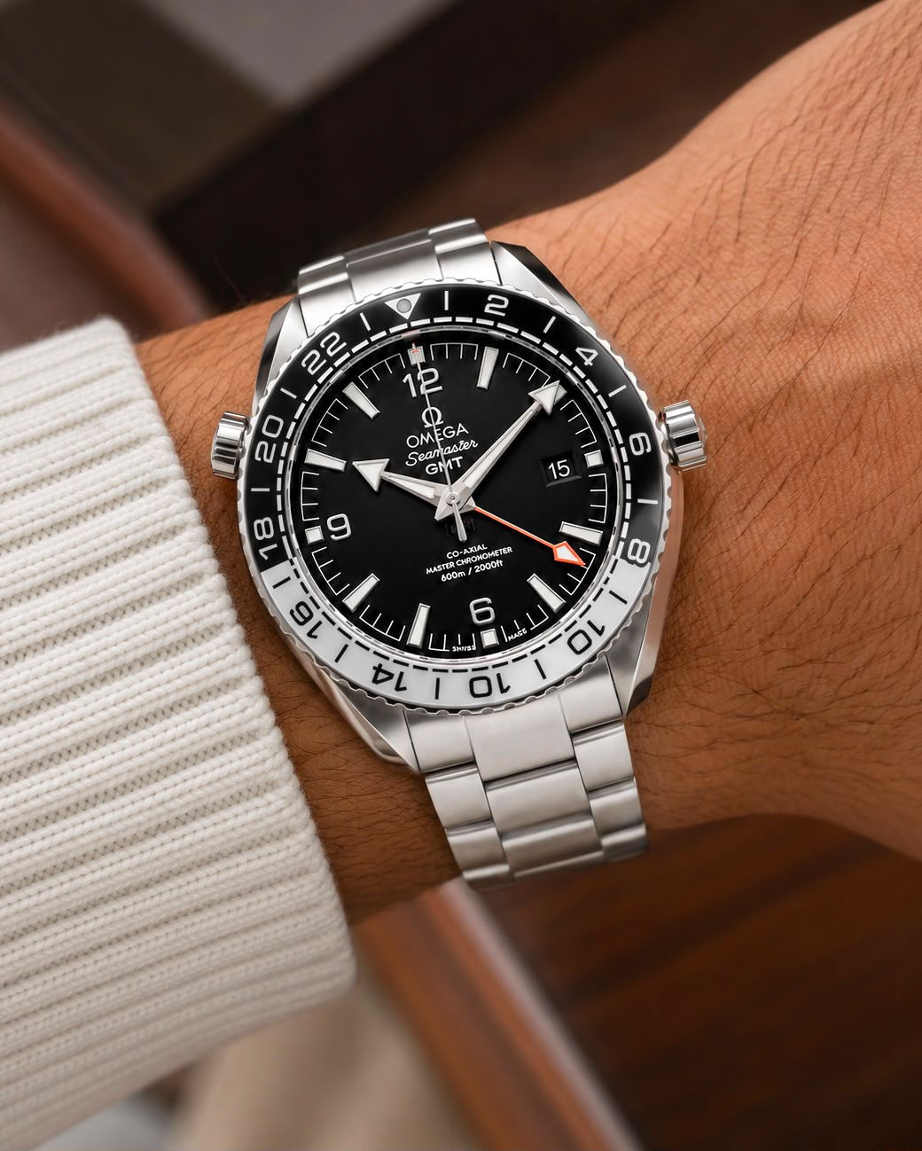 OMEGA Seamaster Planet Ocean GMT Dual Time Zone With OG Box
