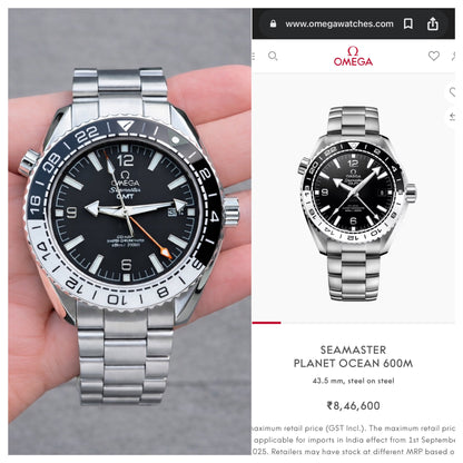 OMEGA Seamaster Planet Ocean GMT Dual Time Zone With OG Box