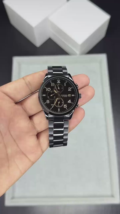 Fossil Grant Rose Black Chronograph Edition
