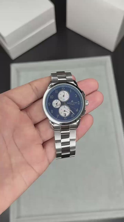 Maurice Lacroix Silver chain With Blue dial
