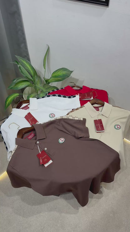 Gucci Imported POLO T SHIRT With GG Strip And Embroidery Logo