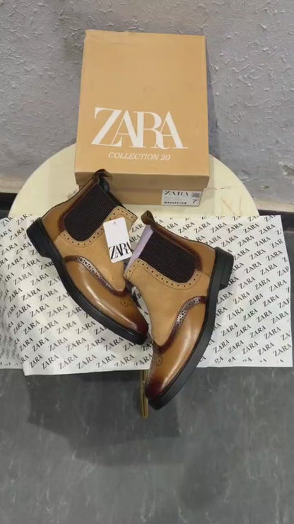 ZARA SURPLUS OXFORD LEATHER CHELSEA BOOTS