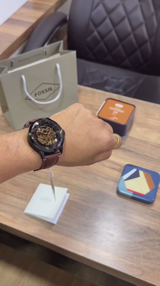 Fossil Townsman Automatic Full Brown WITH OG BOX