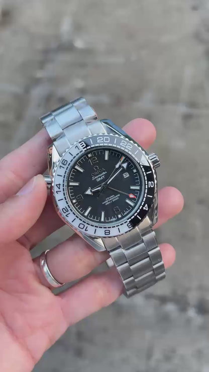OMEGA Seamaster Planet Ocean GMT Dual Time Zone With OG Box