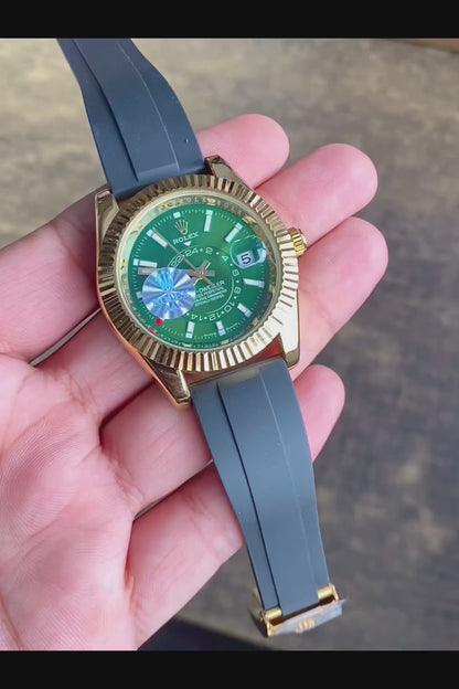 Rolex Sky-Dweller Green Gold OysterFlex